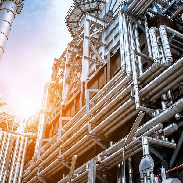 Ölpipelines an einem Gebäude